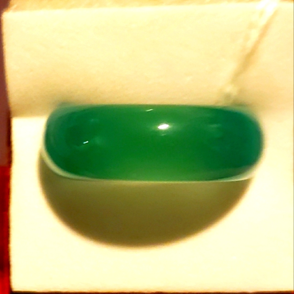 UNISEX GREEN JADE RING - Picture 5 of 5